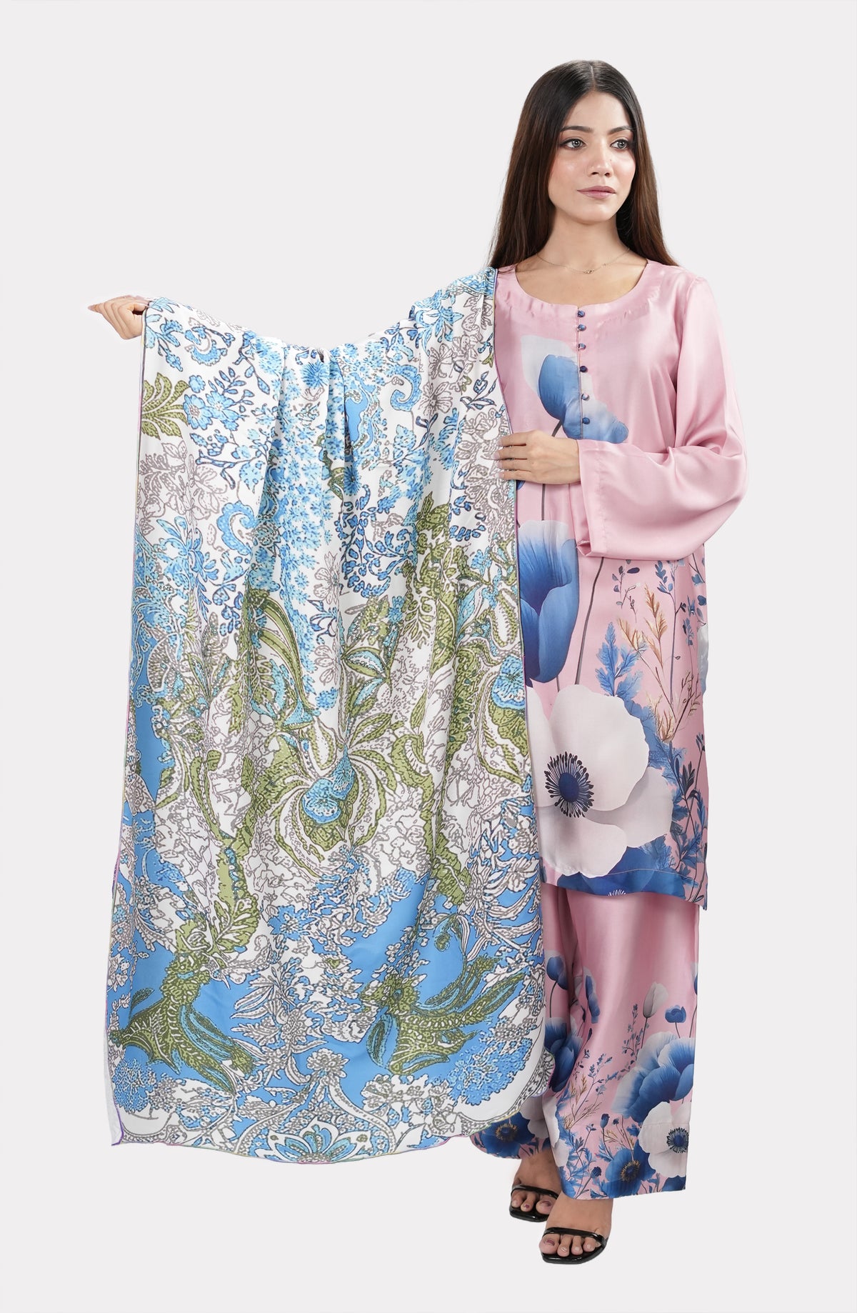 Azure Paisley – Printed Marina Stole