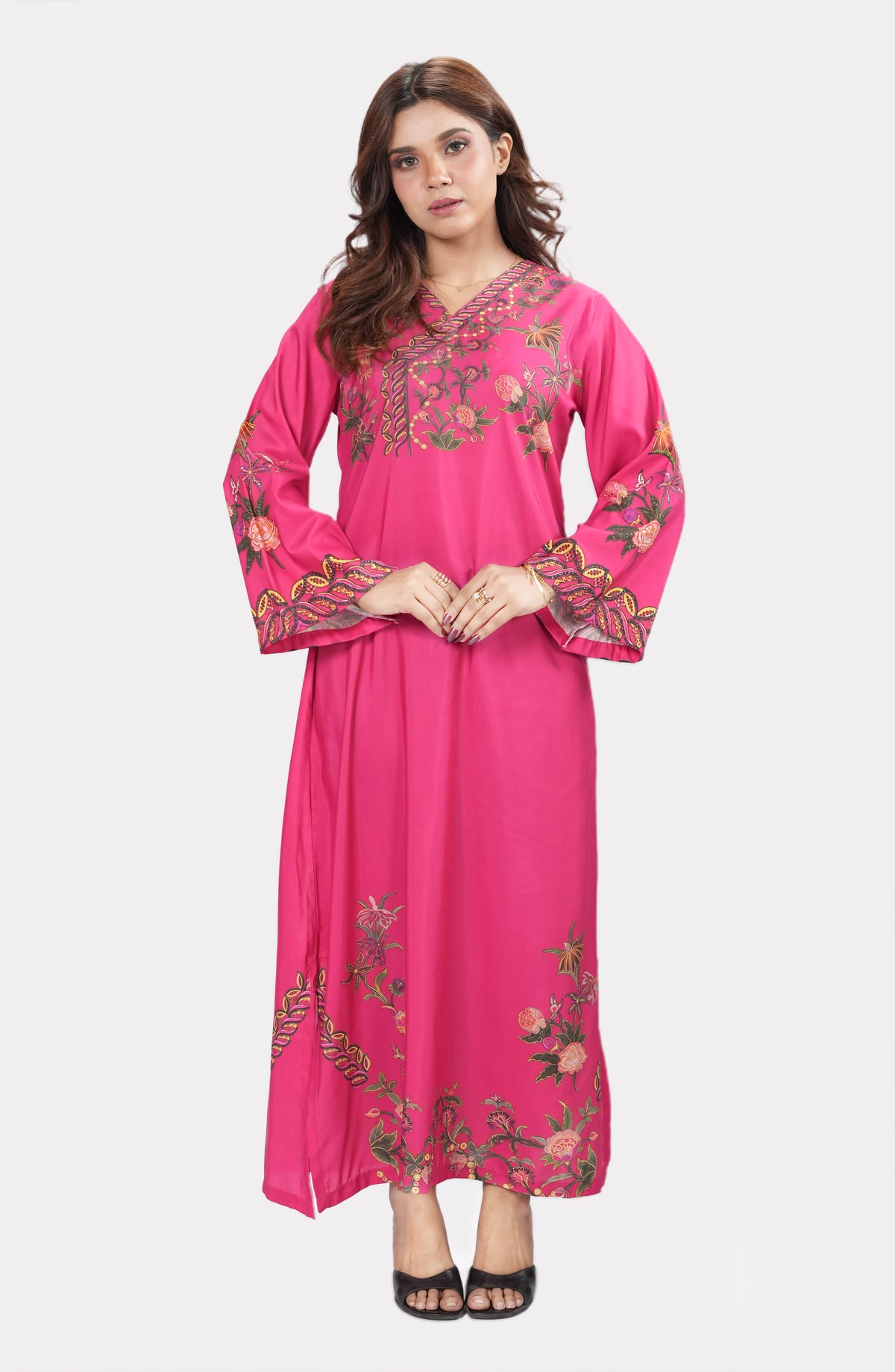 Gulraya Pink Floral Kaftan
