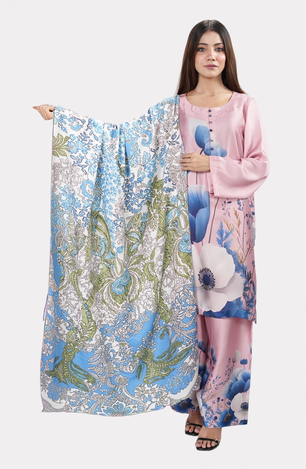 Azure Paisley – Printed Marina Stole