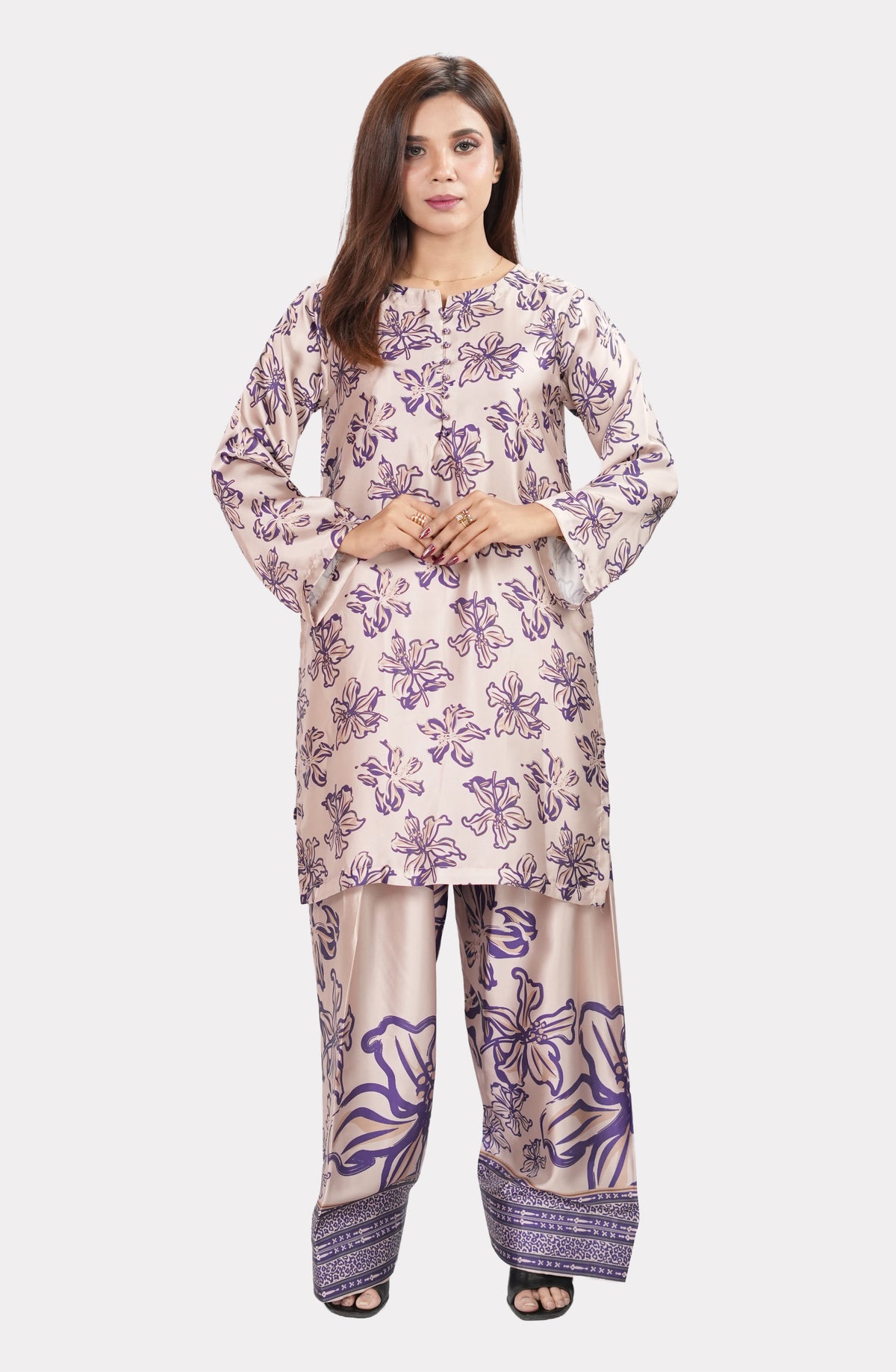 Elara Floral Silk Cord Set