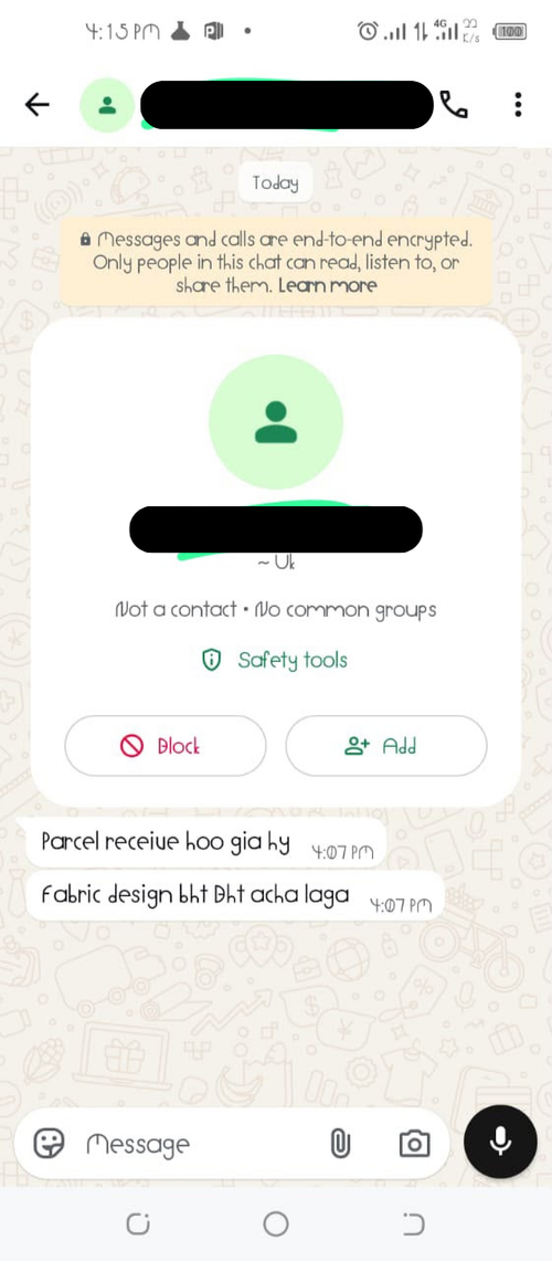 Verified WhatsApp review